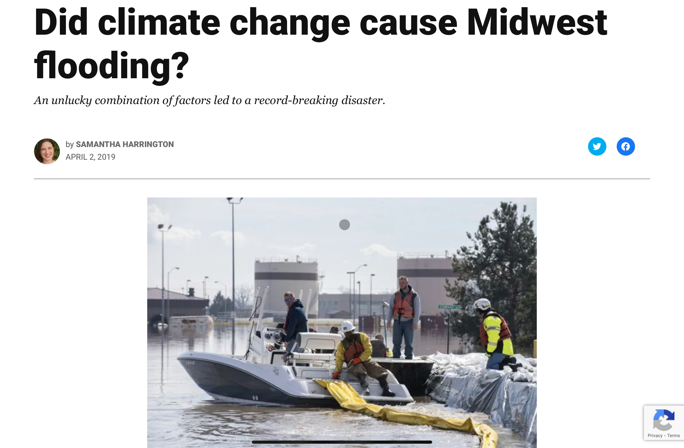 Image of floods in an article about increased flood hazards